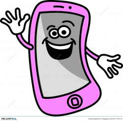 Happy Mobile Phone Illustration 41118719 - Megapixl