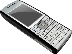 OnlineLabels Clip Art - Silver Cell Phone