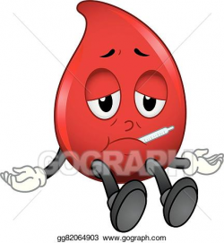 EPS Vector - Mascot blood sick. Stock Clipart Illustration ...