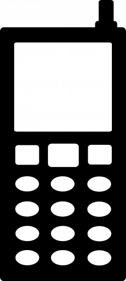 Black Cell Phone Silhouette - Free Clip Art