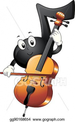 Vector Stock - Music note mascot playing cello. Clipart Illustration ...
