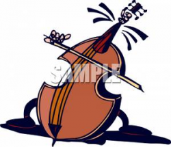 A Cello Playing Itself - Royalty Free Clipart Picture