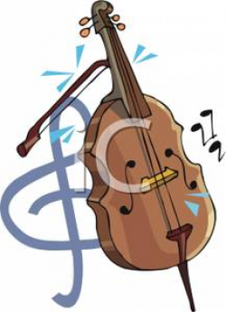 Treble Clef and a Cello - Royalty Free Clipart Picture