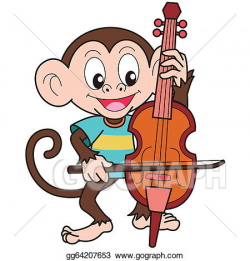 EPS Vector - Cartoon monkey playing a cello. Stock Clipart ...