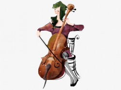 Cartoon Woman Playing The Cello, Cartoon Woman, Cartoon Cello, Lyre ...