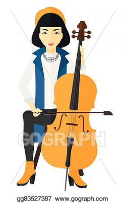 Vector Art - Woman playing cello. Clipart Drawing gg83527387 ...