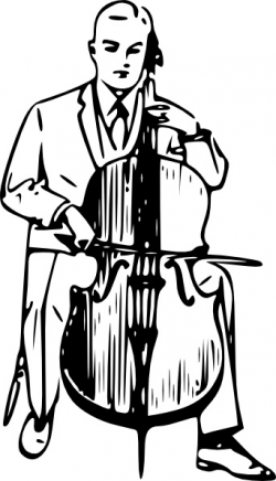 Man Playing Cello clip art Free vector in Open office drawing svg ...