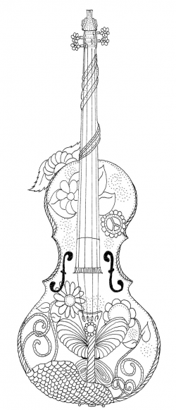 Crafty Inspiration Violin Coloring Pages Cartoon Vector Clipart Of A ...