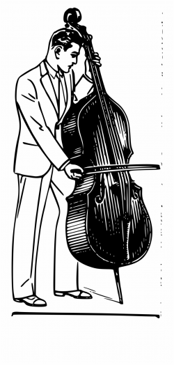 Cello Drawing Double Bass - Playing Double Bass Clipart ...