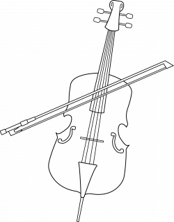 Elegant Cello Line Art - Free Clip Art