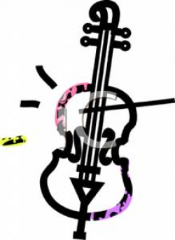 Outline of a Cello - Royalty Free Clipart Picture