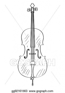 Vector Art - Isolated cello outline. Clipart Drawing gg92161563 ...