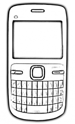 cellphone clipart black and white | Clipart Station