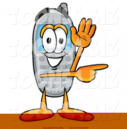 Illustration of a Cartoon Cellphone Mascot Waving from Inside a ...