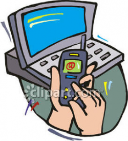 Computer clipart cellphone - Pencil and in color computer clipart ...