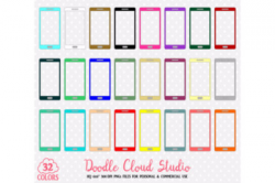 32 Colorful Cellphone Clipart Cute Mobile phone telephone planner ...