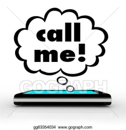 Clip Art - Call me words cell phone telephone communication ...