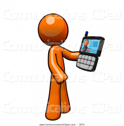 Munication Clipart Of An Orange Man Having A Video Conference ...