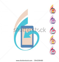 Mobile phone vector logo concept illustration. Smartphone vector ...
