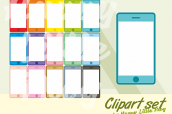 Smartphone clipart, cellphone clipart, | Design Bundles