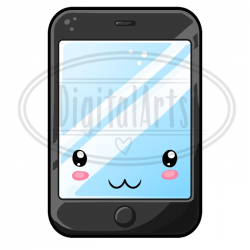 Kawaii Cell Phone Clipart by Digitalartsi | TheHungryJPEG.com