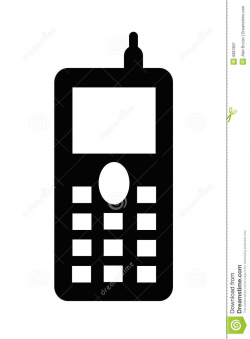 Cell Phone Clipart Black And White Panda Free Images Simple Mobile ...