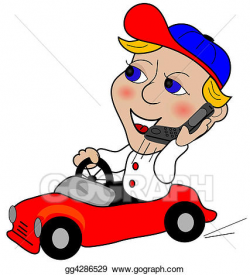 Stock Illustration - Driving on a cell phone. Clipart Drawing ...