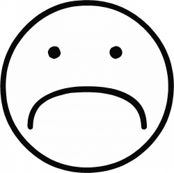Sad face black and white clipart