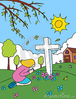 Girl Praying At The Cemetery | Clipart Panda - Free Clipart Images