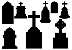 Graveyard clipart tombstone cross - Pencil and in color graveyard ...