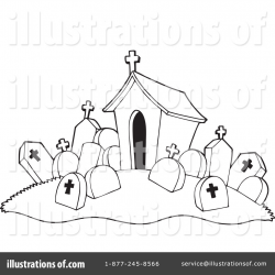 Cemetery clipart black and white - Pencil and in color cemetery ...