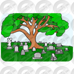 Cemetery Picture for Classroom / Therapy Use - Great Cemetery Clipart