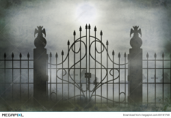 Cemetery Gate Illustration 45161740 - Megapixl