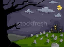 Graveyard Background vector illustration © lenm (#2177919) | Stockfresh
