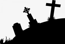 Cemetery Silhouette, Sketch, Black Silhouette, Cemetery PNG Image ...