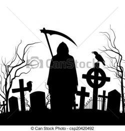 Cemetery clipart vector - Pencil and in color cemetery clipart vector