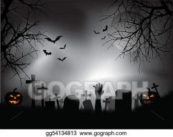 Vector Illustration - Spooky graveyard. EPS Clipart gg54134813 - GoGraph