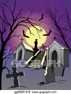 Vector Illustration - Graveyard. EPS Clipart gg59281418 ...