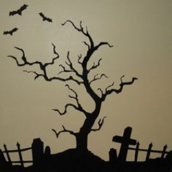 Creepy Halloween Tree- Vinyl Wall Art | Halloween trees, Creepy ...