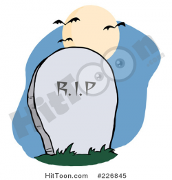 Headstone Clipart #226845: Stone RIP Headstone in a Cemetery by Hit Toon