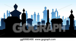 Vector Art - Graveyard tombstones. Clipart Drawing gg69980466 - GoGraph