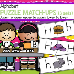 Alphabet Puzzle Match-Ups Centers - 3 Sets - Preschool and Kindergarten