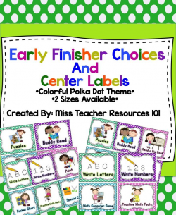 Center and Early Finisher Choice Cards (Polka Dots) | Center ...