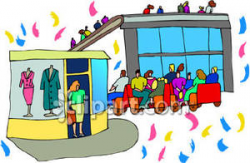 People At A Shopping Mall - Royalty Free Clipart Picture