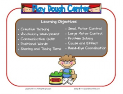 Play-dough Learning Center Sign~ With Objectives by 2care2teach4kids