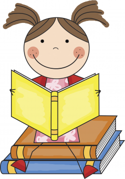 Girl Reading Clip Art | Reading Centers | ღ❣Kid's~Stuff❣ღ ...