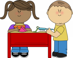 Kids Playing at a Sand Table Clip Art - Kids Playing at a Sand Table ...