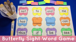 Butterfly Sight Word File Folder Game - Preschool Learning Literacy ...