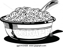 EPS Vector - Cereal bowl with milk and spoon. Stock Clipart ...