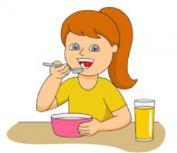 girl eating breakfast cereal | Clipart Station